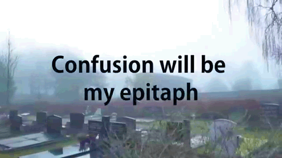 Confusion will be my epitaph